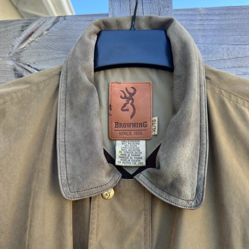 Vintage Browning Hunting Outdoor Canvas Lined Jacket - XL - Picture 4 of 10
